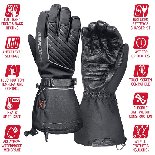 Gerbing Men's 7V Atlas Ultra-Flex Battery Heated Gloves - Full Set