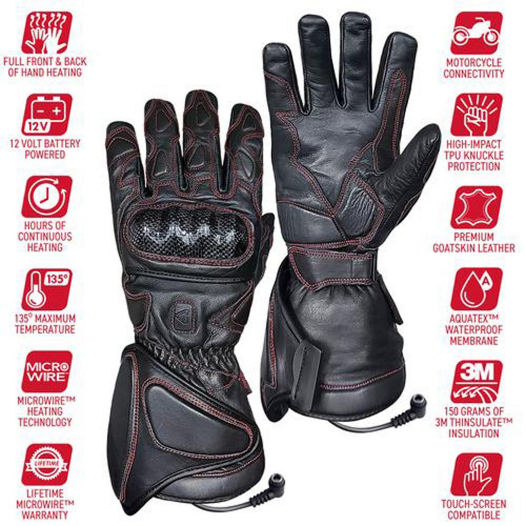 Open Box Gerbing 12V Extreme Hard Knuckle Heated Gloves - Full Set