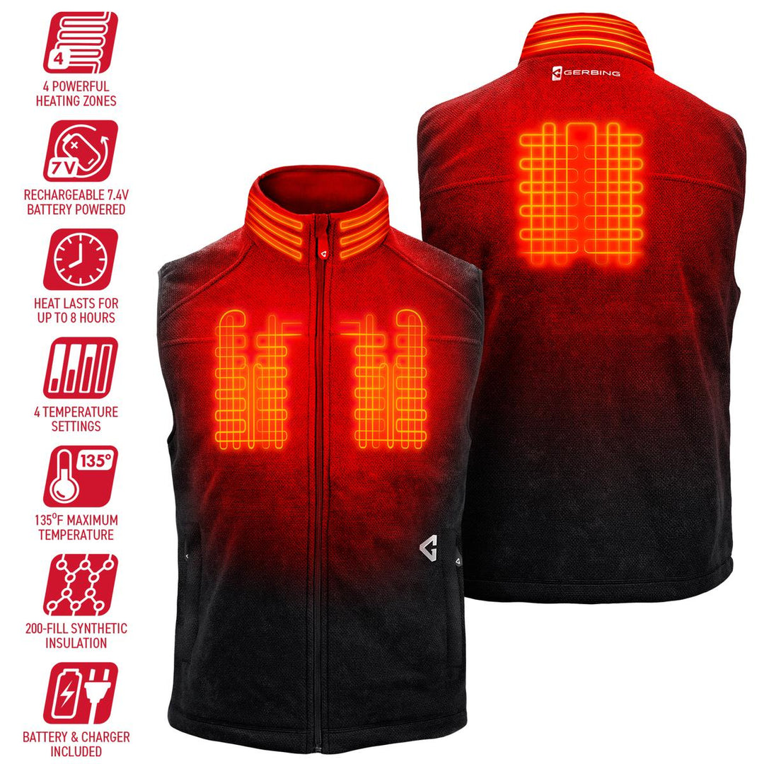 Gerbing 7V Men's Thermite Fleece Heated Vest 2.0 - Full Set